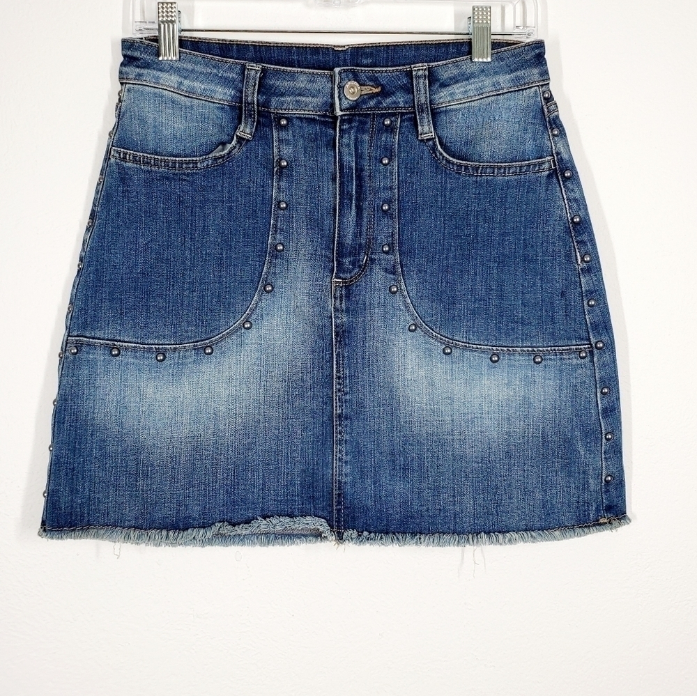 ARIZONA JEAN CO. STUDDED DENIM SKIRT